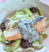 ﾚﾝﾁﾝ-紅鮭の酒蒸しのり豆乳ソース のパーマリンク